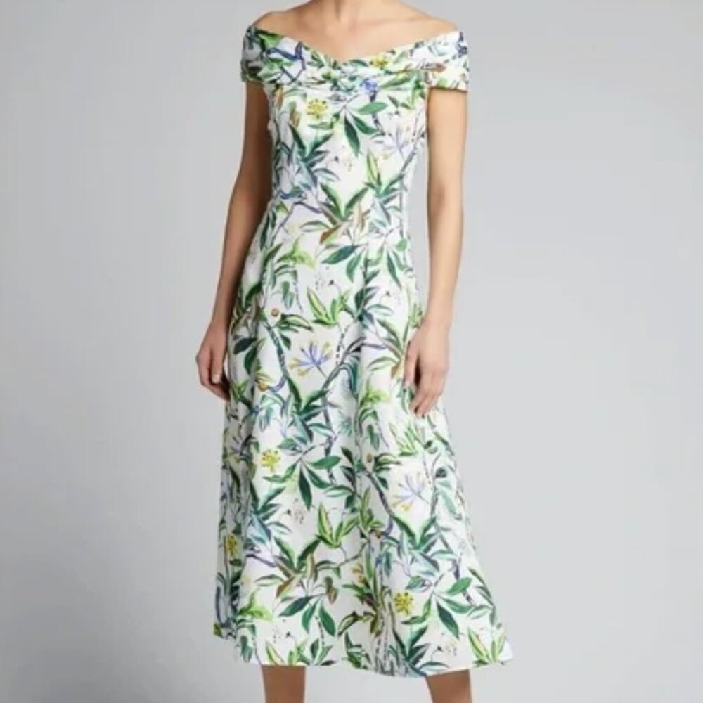 Jason Wu Collection Tropical Print Off-the-Shoulder Dress
